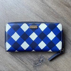 Kate spade blue plaid wallet